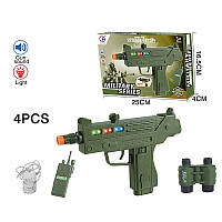Игрушечный Военный набор арт. CH555A-2 (144шт/2) батар., свет, звук, оружие, бинокль, рация, короб.