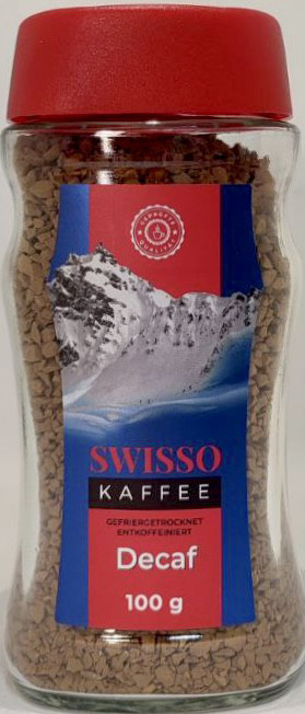 Кава розчинна без кофеїну SWISSO KAFFEE DECAF 100г с/б