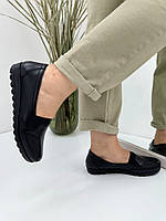 Туфли женские  Doren 20135-000-siyah кожаные на низком ходу