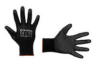 Перчатка Intertool - полиуретановая черная 9" 12 шт.