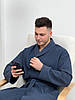 Чоловічий вафельний халат COSY Сапфір, шаль, фото 4