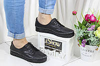 Мокасины женские Aras Shoes 768-siyah черная кожа 37