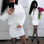 Костюм в'язаний коса светр оверсайз подовжений ззаду та спідниця, фото 7