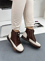 Ботинки женские MeegoComfort 25-7-brown кожаные демисезон