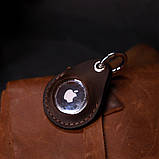 Надійний брелок-тримач для Apple AirTag з вінтажної шкіри GRANDE PELLE 11615 Коричневий, фото 7