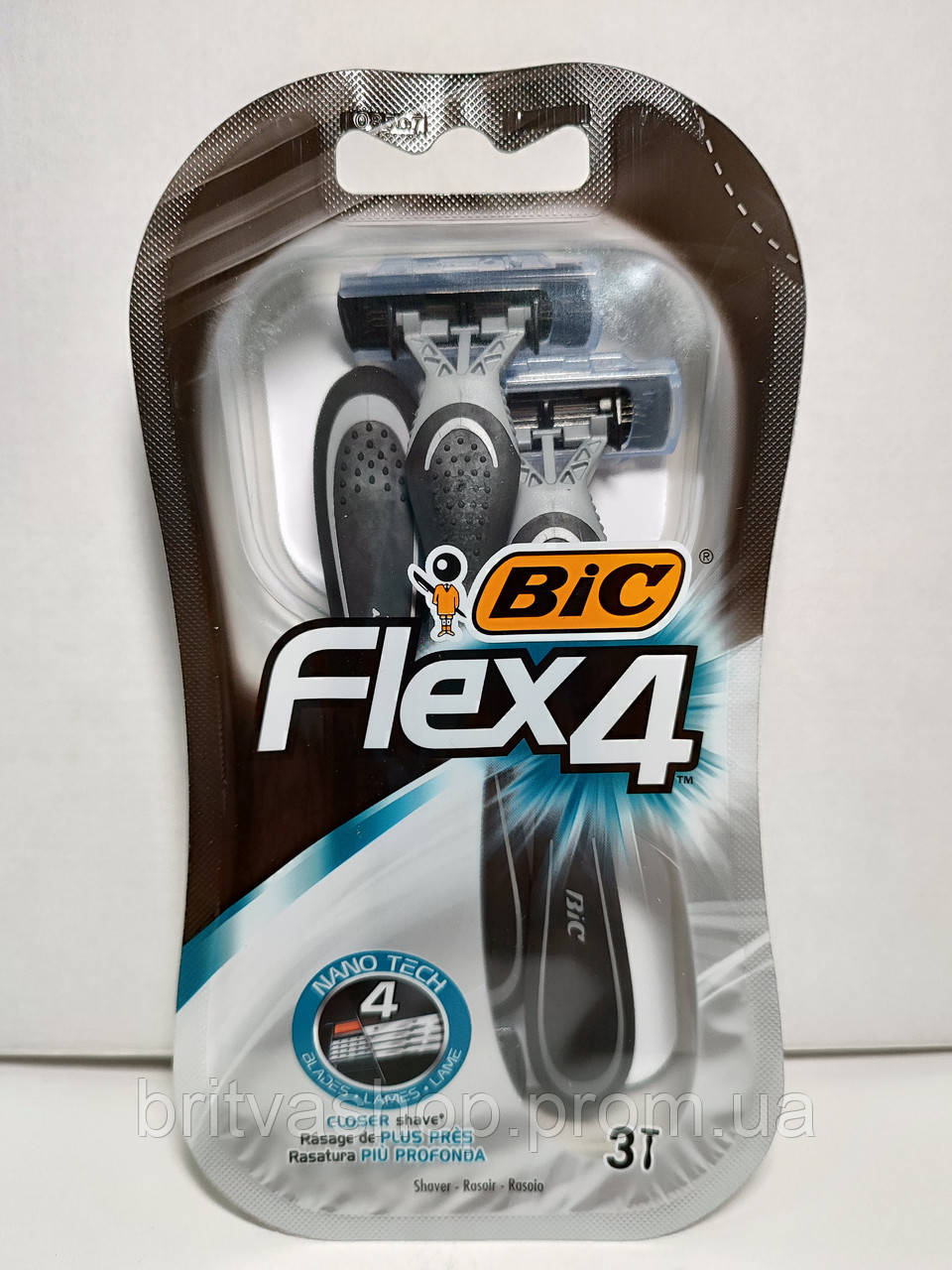 Одноразовые бритвы для бритья BIC Flex4 (3шт.) (ID#1994054279), цена ...