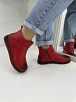 Ботинки женские MeegoComfort  A08211-1-RED красные на липучке