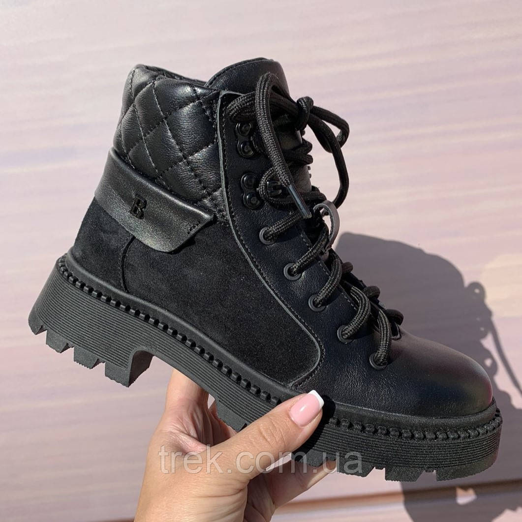 Черевики жіночі зимові шкіряні чорні /23301/ 36р, фото 1