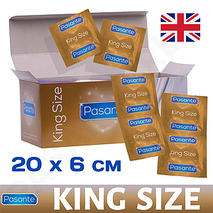 Презервативи Pasante King Size XL 20 x 6 см 6 штук великі довгі та широкі