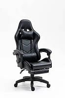 Крісло ігрове геймерське VECOTTI GT комп'ютерне з підставкою для ніг офісне розкладне для дому чорне