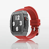 Эксклюзивный чехол из нержавеющей стали BUCORICH Apple Watch Case 7/8/9 (45 мм) Black Red