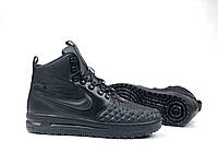 Зимние мужские кожаные кроссовки с мехом Nike Lunar Force 1 Duckboot . Зимние найки