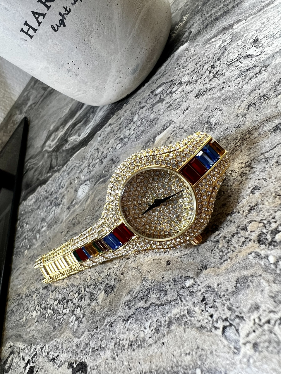 Годинник з каменями в стилі Swarovski colorful Lux