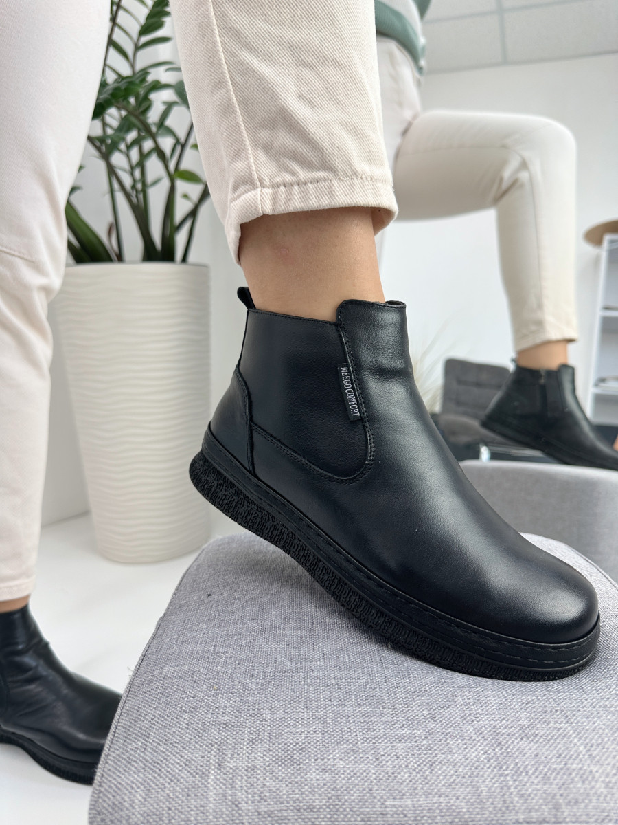 Ботинки женские MeegoComfort 53385-BLACK черные на низком ходу - фото 3 - id-p1669669818