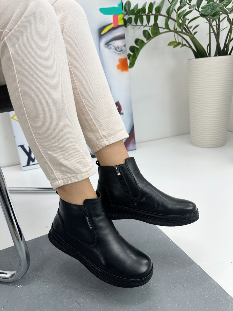 Ботинки женские MeegoComfort 53385-BLACK черные на низком ходу - фото 4 - id-p1669669818