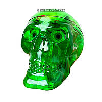 Прозрачный череп со сладостями Halloween Skull зеленый 333 г