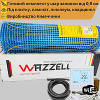 Комплект нагревательный мат WAZZELL EASYHEAT 200 Вт + программируемый c Wi-Fi термостат. Теплый пол под плитку