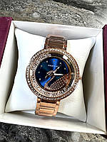 Часы женские кварцевые  с кристаллами и циферблатом Diamond blue