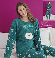 Пижама женская махровая теплая Eliz , домашний комплект кофта и штаны L