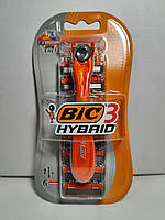 Одноразовые бритвы для бритья BIC 3 Hybrid (ручка + 6 кассет)