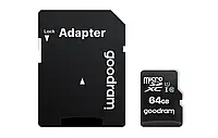 Карта памяти MicroSD 64GB Class 10 Goodram + SD-adapter