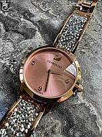 Часы женские кварцевые с кристаллами и циферблатом Diamond , розовые