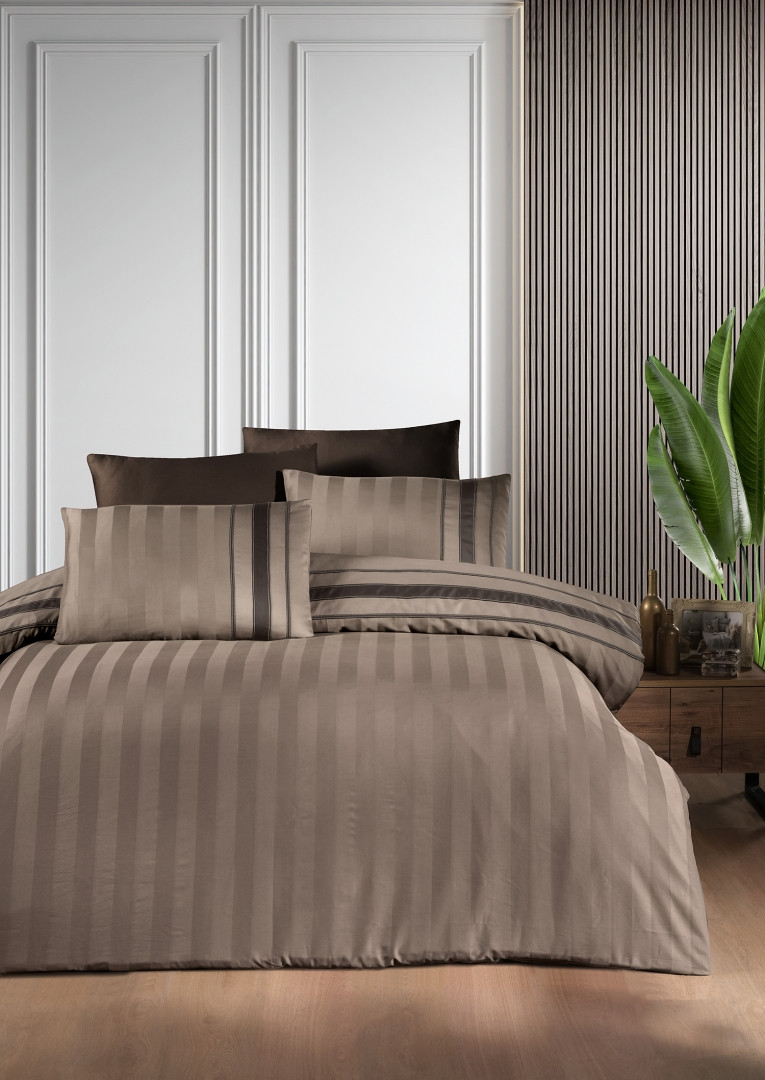 Сімейна Постільна Білизна First Choice  Artwel Mink Делюкс Сатин 160х220см (2 шт), фото 1