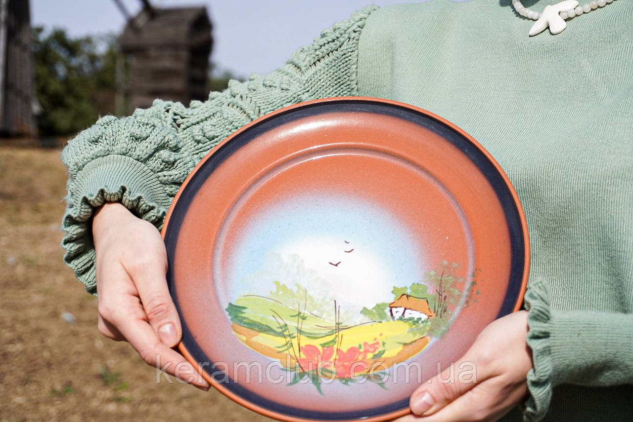 Глиняна порційна тарілка Керамклуб Літо d 20 см, фото 1