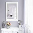 Дзеркало настінне Амстердам в білий пластиковий кадр. Прямокутне в рамці для дому, офісу та салонів краси. 1200х600