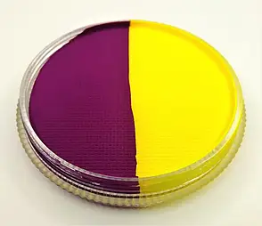 Аквагрим GrimMaster двокольоровий Bicolor неон Жовтий & неон Фіолетовий 32 g, фото 4