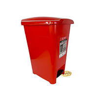 Сміттєвий бак з педаллю 30 л, пластик, червоний Afacan Plastik, фото 4