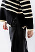 Джемпер жіночий в смужку з розрізами чорно-білий 62004 ONE SIZE (2000000115610), фото 3