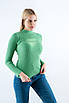Гольф в рубчик з горловиною стійка зелений 61014 ONE SIZE (2000000117607), фото 3