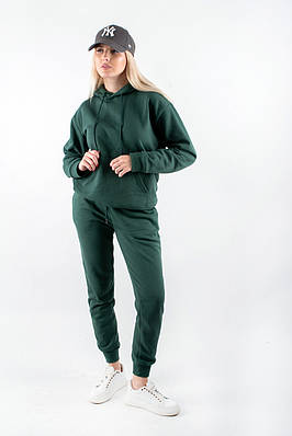 Жіночий костюм спортивний утеплений темно-зелений 4958 S (2000000119526)