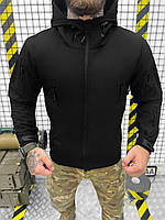 Тактическая армейская куртка черного цвета Softshell, Теплая боевая одежда для армии куртка ВСУ софтшел