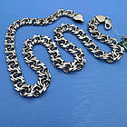 Масивний чоловічий ланцюжок 102 г бісмарк срібло чорнене 925 проби, фото 2