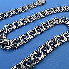 Масивний чоловічий ланцюжок 102 г бісмарк срібло чорнене 925 проби, фото 7