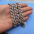 Масивний чоловічий ланцюжок 102 г бісмарк срібло чорнене 925 проби, фото 6