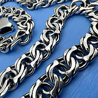 Массивная мужская цепочка бисмарк 102 г серебро черненое 925 пробы