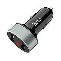 TU Автомобильное зарядное устройство Hoco Z26 2 USB c дисплеем черное