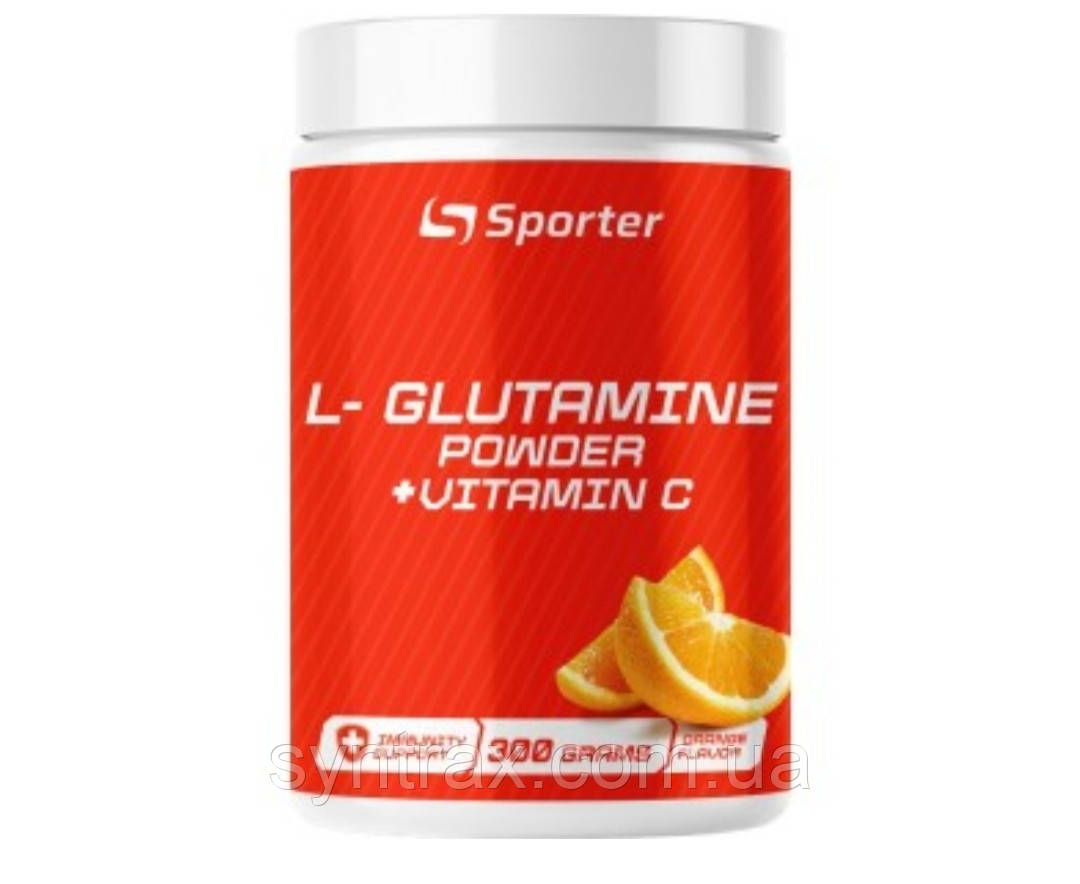 Sporter L-Glutamine + vitamin C 300 g, глютамін вітамін С