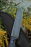 Ніж фултанг ручної роботи «Колібрі #2» зі шкіряними піхвами N690/61 HRC, фото 2