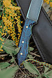 Ніж фултанг ручної роботи «Колібрі #2» зі шкіряними піхвами N690/61 HRC, фото 4