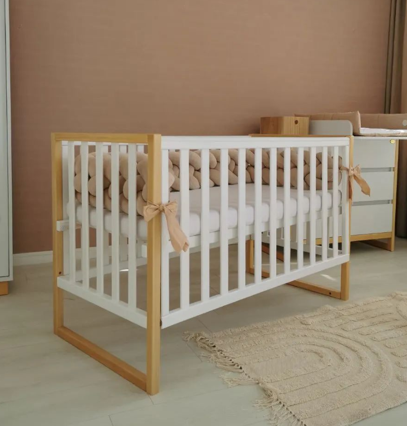 Дитяче ліжечко Angelo Lux-12 Білий/Бук, фото 1