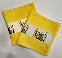 Полотенце махровое кухонное хлопковое Aisha 30х60см с рисунком желтый