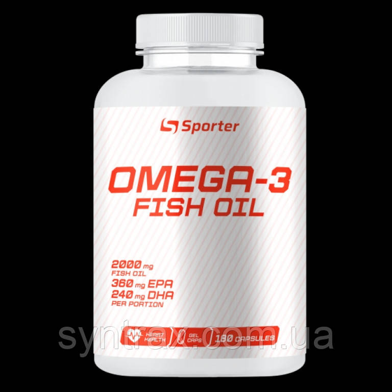 Sporter Omega 3 Fish oil 180 softgels, риб'ячий жир омега 3