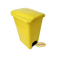 Пластиковое мусорное ведро с педалью 50 л, желтый Afacan Plastik