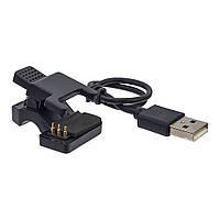 TU USB кабель для смарт часов универсальный прищепка (3 pin) 3 mm черный