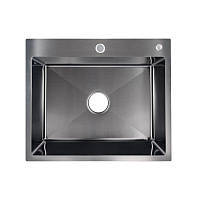 Кухонна мийка H6050B PVD інтегрована 3.0/0.8 мм Brush, 600х500/215 мм, Black
