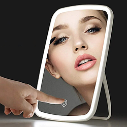 Дзеркало для макіяжу з LED підсвічуванням, LED Makeup Mirror / Настільне дзеркало акумуляторне